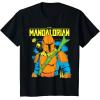 image:imageThe Mandalorian and Grogu  Mando  Neon Colors TShirtBlack