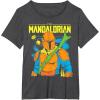 image:imageThe Mandalorian and Grogu  Mando  Neon Colors TShirtDark Heather Grey