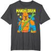 image:imageThe Mandalorian and Grogu  Mando  Neon Colors TShirtDark Heather Grey