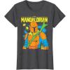 image:imageThe Mandalorian and Grogu  Mando  Neon Colors TShirtDark Heather Grey