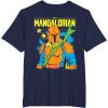 image:imageThe Mandalorian and Grogu  Mando  Neon Colors TShirtNavy Blue