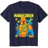 image:imageThe Mandalorian and Grogu  Mando  Neon Colors TShirtNavy Blue