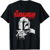 image:imageThe Mandalorian And Grogu Black amp White Duo Portrait TShirtBlack