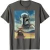 image:imageThe Mandalorian And Grogu Mando amp The Child Armored Poster TShirtAsphalt Grey
