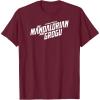 image:imageThe Mandalorian and Grogu  White Movie Logo TShirtBurgundy