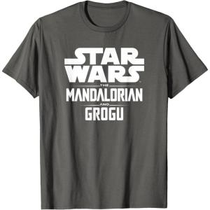 image:imageStar Wars The Mandalorian And Grogu Official Title Logo TShirtAsphalt Grey