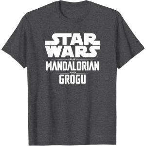 image:imageStar Wars The Mandalorian And Grogu Official Title Logo TShirtDark Heather Grey