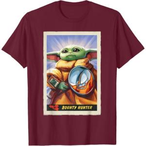 image:imageStar Wars The Mandalorian and Grogu Bounty Hunter Card 31 TShirtBurgundy