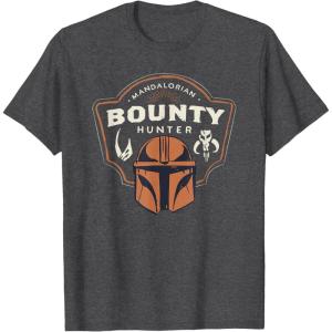 image:imageStar Wars The Mandalorian and Grogu Bounty Hunter Helmet TShirtDark Heather Grey