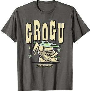 image:imageStar Wars The Mandalorian and Grogu Cute Hand Drawn Stars TShirtAsphalt Grey