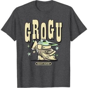 image:imageStar Wars The Mandalorian and Grogu Cute Hand Drawn Stars TShirtDark Heather Grey