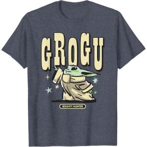 image:imageStar Wars The Mandalorian and Grogu Cute Hand Drawn Stars TShirtHeather Blue