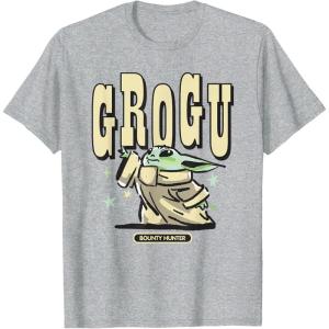 image:imageStar Wars The Mandalorian and Grogu Cute Hand Drawn Stars TShirtHeather Grey