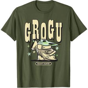 image:imageStar Wars The Mandalorian and Grogu Cute Hand Drawn Stars TShirtOlive Green