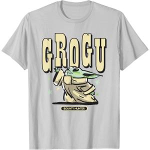 image:imageStar Wars The Mandalorian and Grogu Cute Hand Drawn Stars TShirtSilver Grey
