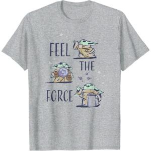 image:imageStar Wars The Mandalorian and Grogu Feel The Force Cute TShirtHeather Grey