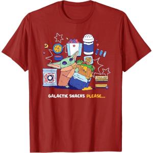 image:imageStar Wars The Mandalorian and Grogu Galactic Snacks Please TShirtCranberry Red