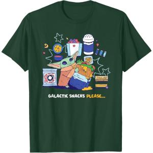 image:imageStar Wars The Mandalorian and Grogu Galactic Snacks Please TShirtDark Green