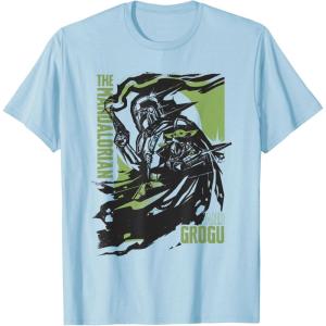 image:imageStar Wars The Mandalorian and Grogu Green Abstract TShirtBaby Blue