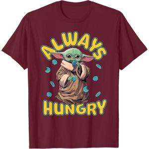 image:imageStar Wars The Mandalorian and Grogu Movie Always Hungry TShirtBurgundy
