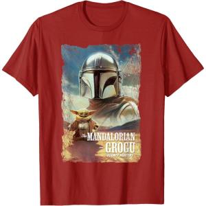 image:imageStar Wars The Mandalorian and Grogu Movie Classic Poster Art TShirtCranberry Red