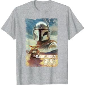 image:imageStar Wars The Mandalorian and Grogu Movie Classic Poster Art TShirtHeather Grey