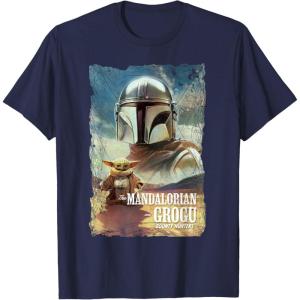 image:imageStar Wars The Mandalorian and Grogu Movie Classic Poster Art TShirtNavy Blue