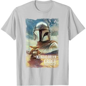 image:imageStar Wars The Mandalorian and Grogu Movie Classic Poster Art TShirtSilver Grey
