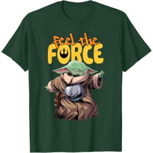 image:imageStar Wars The Mandalorian and Grogu Movie Feel the Force TShirtDark Green