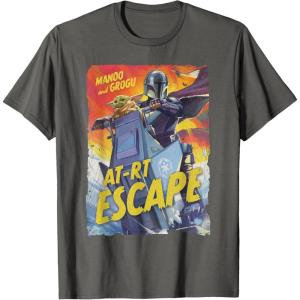 image:imageStar Wars The Mandalorian and Grogu Movie Mando ATRT Escape TShirtAsphalt Grey