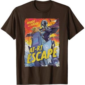 image:imageStar Wars The Mandalorian and Grogu Movie Mando ATRT Escape TShirtBrown