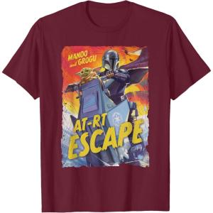 image:imageStar Wars The Mandalorian and Grogu Movie Mando ATRT Escape TShirtBurgundy