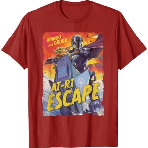 image:imageStar Wars The Mandalorian and Grogu Movie Mando ATRT Escape TShirtCranberry Red