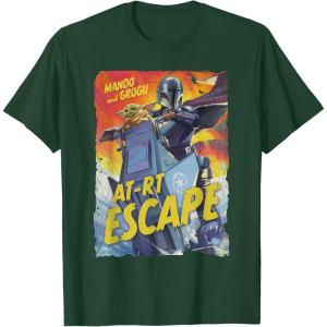 image:imageStar Wars The Mandalorian and Grogu Movie Mando ATRT Escape TShirtDark Green