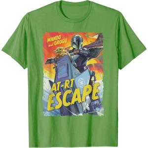 image:imageStar Wars The Mandalorian and Grogu Movie Mando ATRT Escape TShirtGrass Green