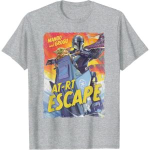 image:imageStar Wars The Mandalorian and Grogu Movie Mando ATRT Escape TShirtHeather Grey