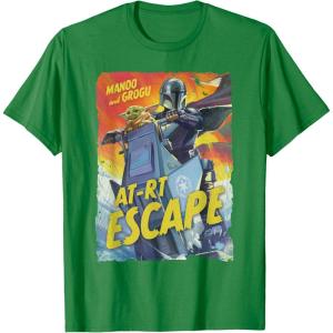 image:imageStar Wars The Mandalorian and Grogu Movie Mando ATRT Escape TShirtKelly Green