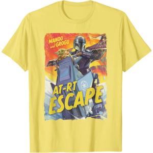 image:imageStar Wars The Mandalorian and Grogu Movie Mando ATRT Escape TShirtLemon Yellow