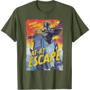 image:imageStar Wars The Mandalorian and Grogu Movie Mando ATRT Escape TShirtOlive Green