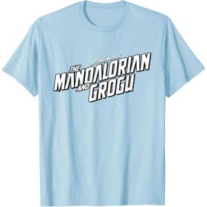 image:imageStar Wars The Mandalorian and Grogu Official BampW Movie Logo TShirtBaby Blue