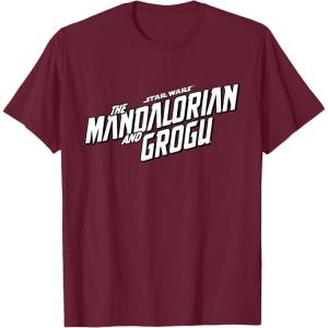 image:imageStar Wars The Mandalorian and Grogu Official BampW Movie Logo TShirtBurgundy