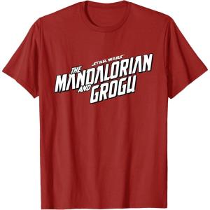 image:imageStar Wars The Mandalorian and Grogu Official BampW Movie Logo TShirtCranberry Red