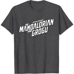 image:imageStar Wars The Mandalorian and Grogu Official BampW Movie Logo TShirtDark Heather Grey