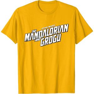 image:imageStar Wars The Mandalorian and Grogu Official BampW Movie Logo TShirtGolden Yellow