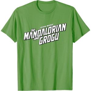 image:imageStar Wars The Mandalorian and Grogu Official BampW Movie Logo TShirtGrass Green