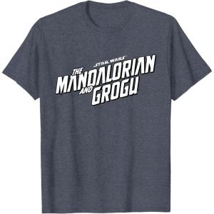 image:imageStar Wars The Mandalorian and Grogu Official BampW Movie Logo TShirtHeather Blue