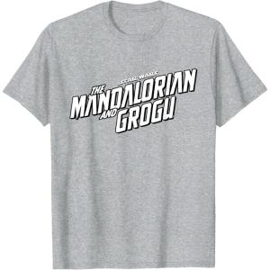 image:imageStar Wars The Mandalorian and Grogu Official BampW Movie Logo TShirtHeather Grey
