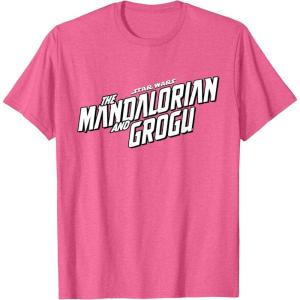 image:imageStar Wars The Mandalorian and Grogu Official BampW Movie Logo TShirtPink Heather