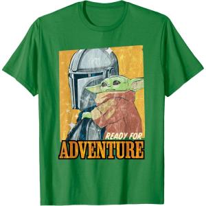 image:imageStar Wars The Mandalorian and Grogu Ready for Adventure TShirtKelly Green