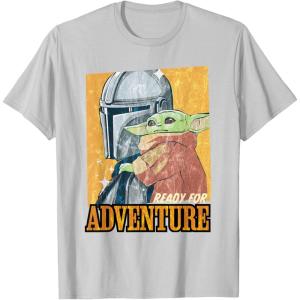 image:imageStar Wars The Mandalorian and Grogu Ready for Adventure TShirtSilver Grey